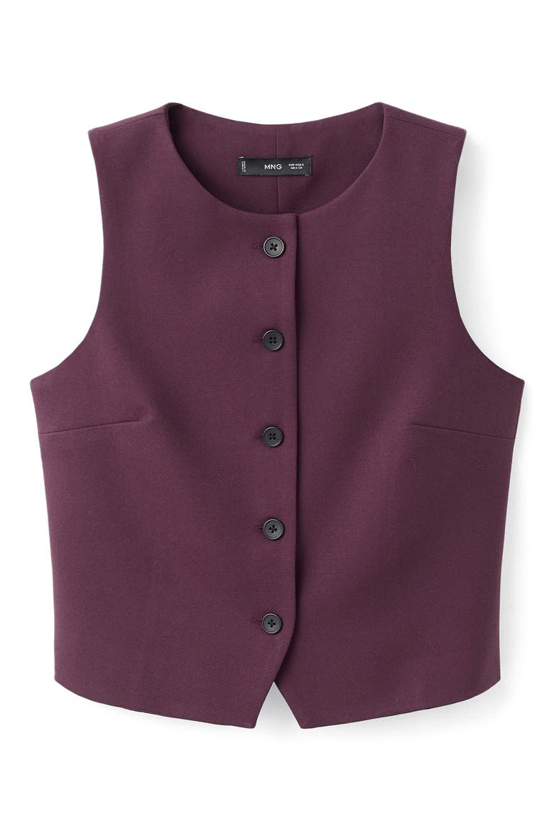 Button Front Suit Vest, Alternate, color, MAROON