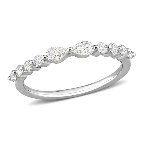 Moissanite Pear Semi-Eternity Ring