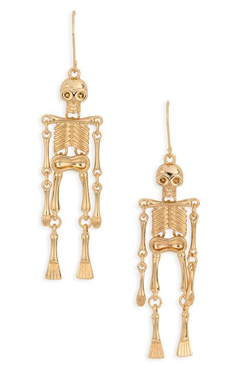 Leith Skeleton Drop Earrings In Gold
