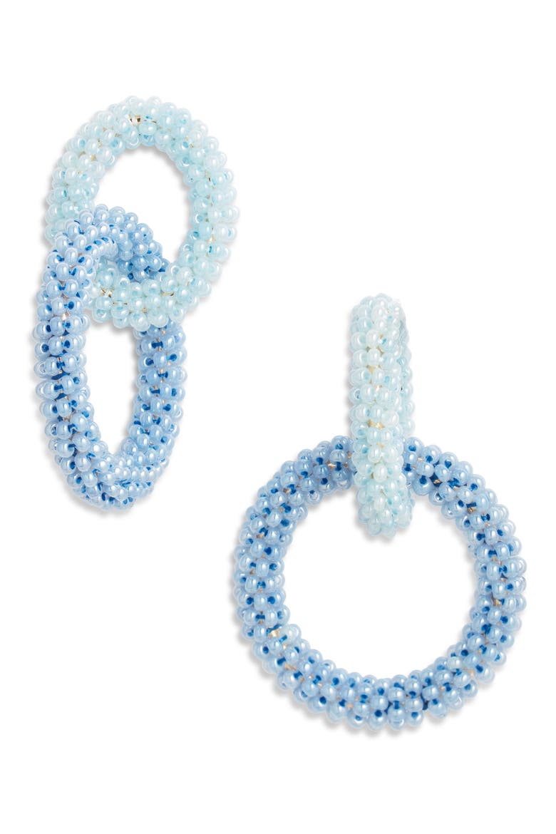 Color Pop Double Hoop Earrings, Main, color, LIGHT BLUE TONAL