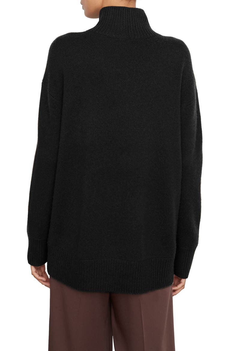 Oversize Cashmere & Wool Turtleneck Sweater, Alternate, color, BLACK