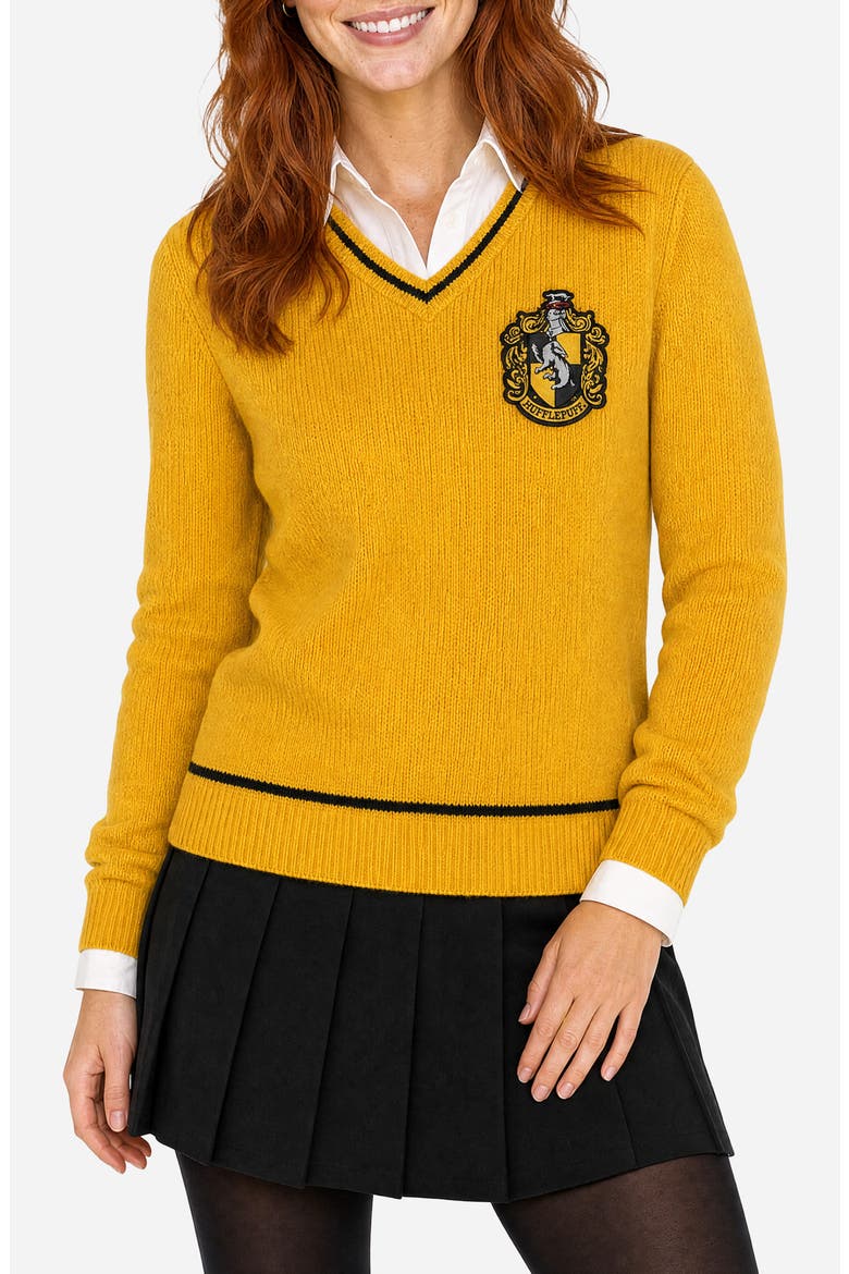 Harry Potter Hufflepuff Sweater, Main, color, YELLOW