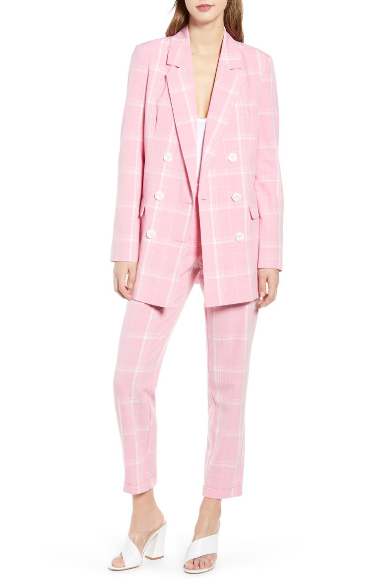 Vida Double Breasted Blazer, Alternate, color, PRISM PINK