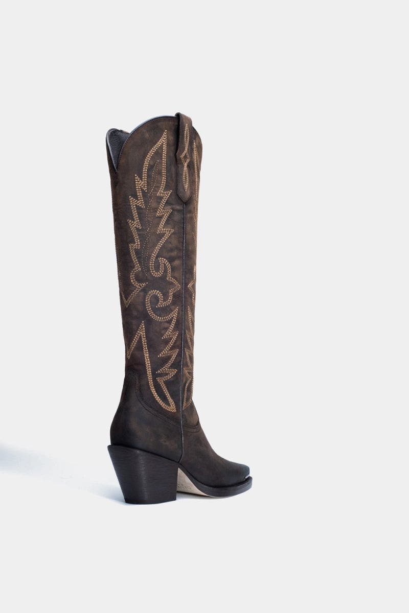 Women's Western Fashion Leather Boots Gilia, Alternate, color, Brown