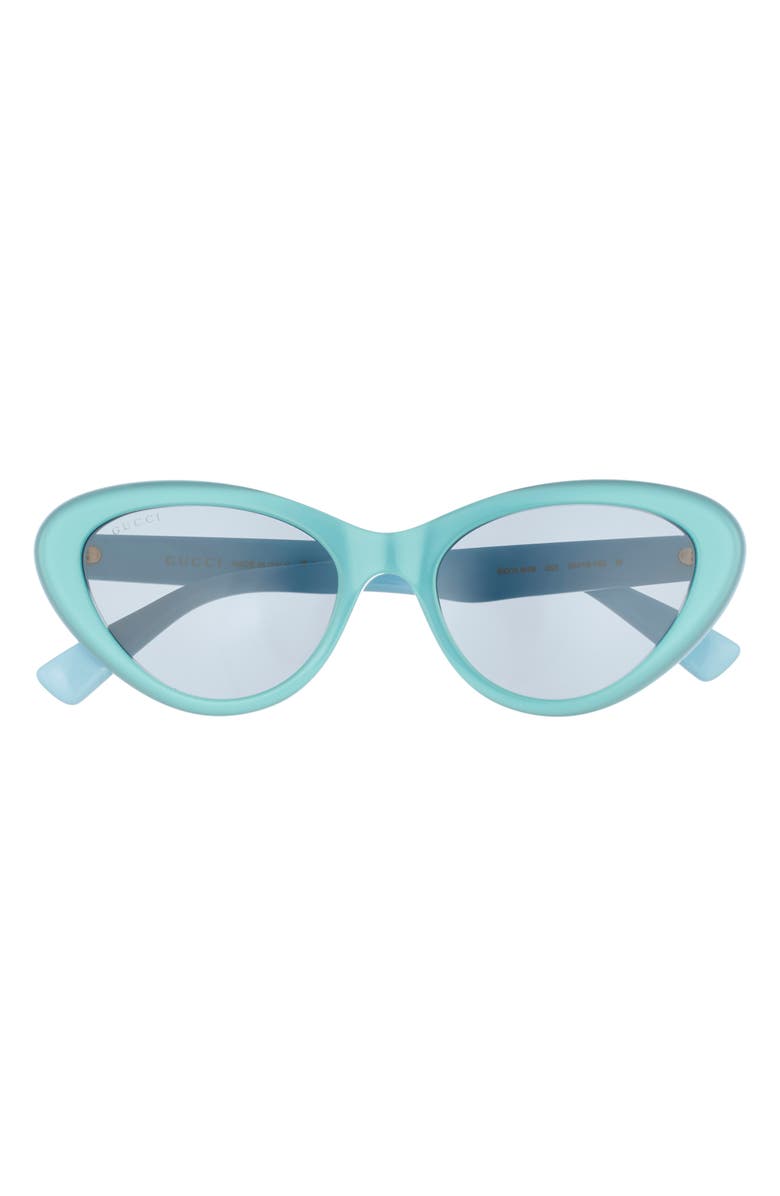 Gucci 54mm Cat Eye Sunglasses, Main, color, Light Blue Blue Blue