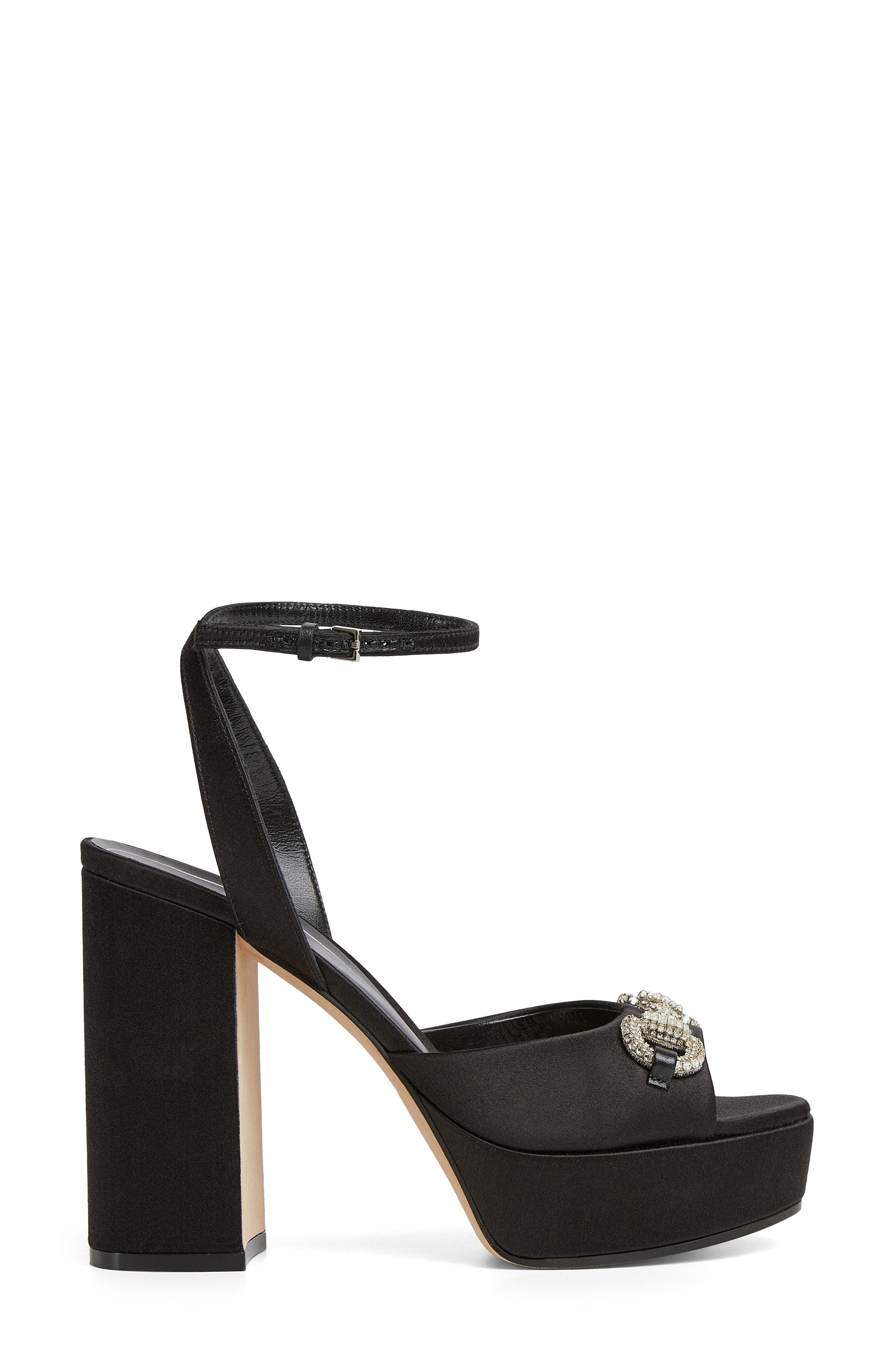Gucci Embellished Horsebit Platform Sandal, Alternate, color, Black/Black/Milady