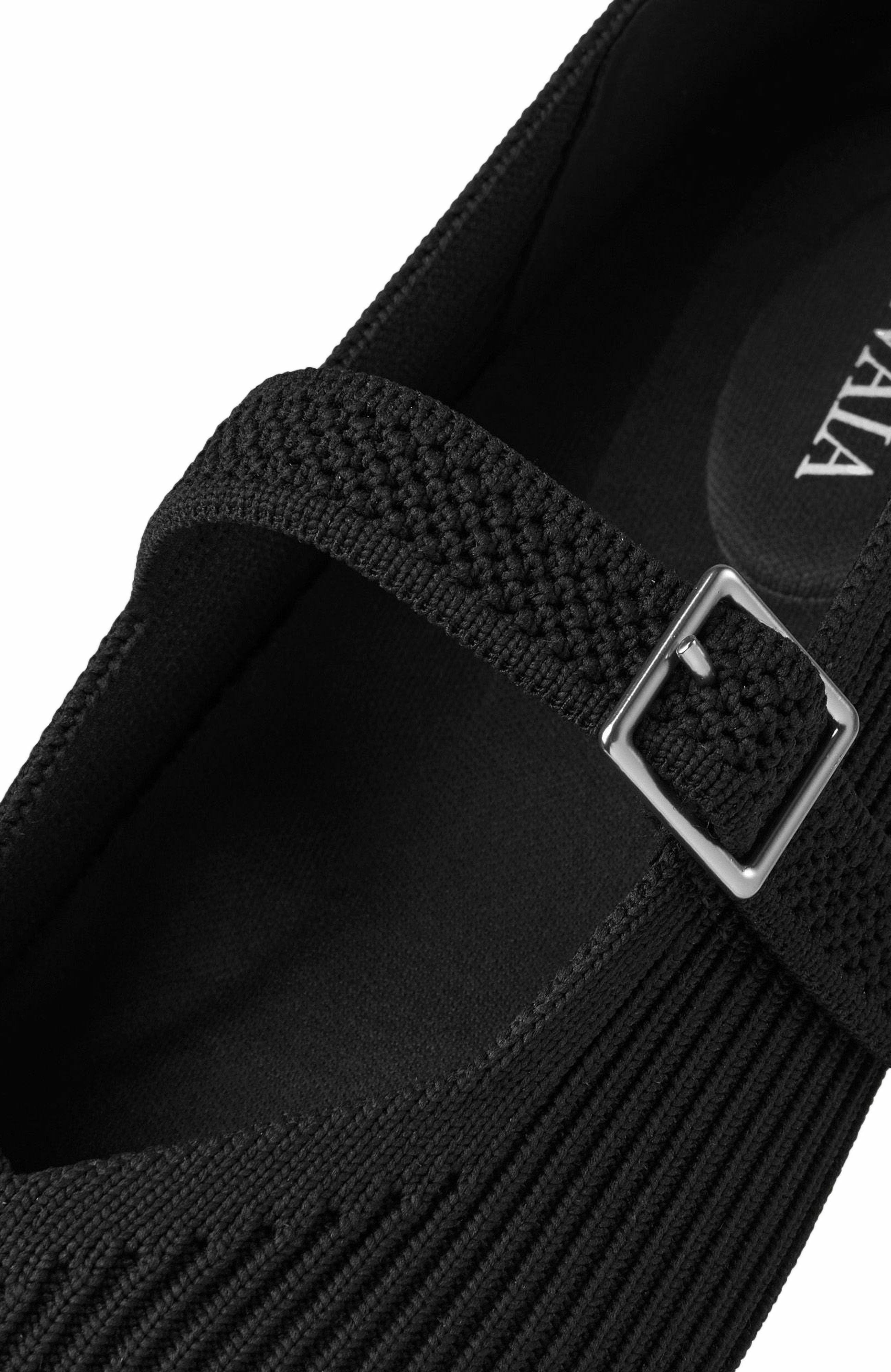 VIVAIA Margot Mary-Jane Square-Toe Ballet Flats, Alternate, color, Black