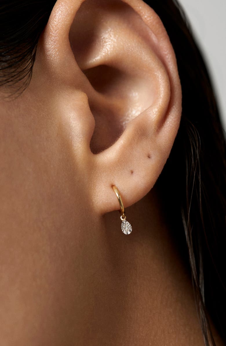 Monica Vinader Diamond Teardrop Mini Huggie Hoop Earrings, Alternate, color, 