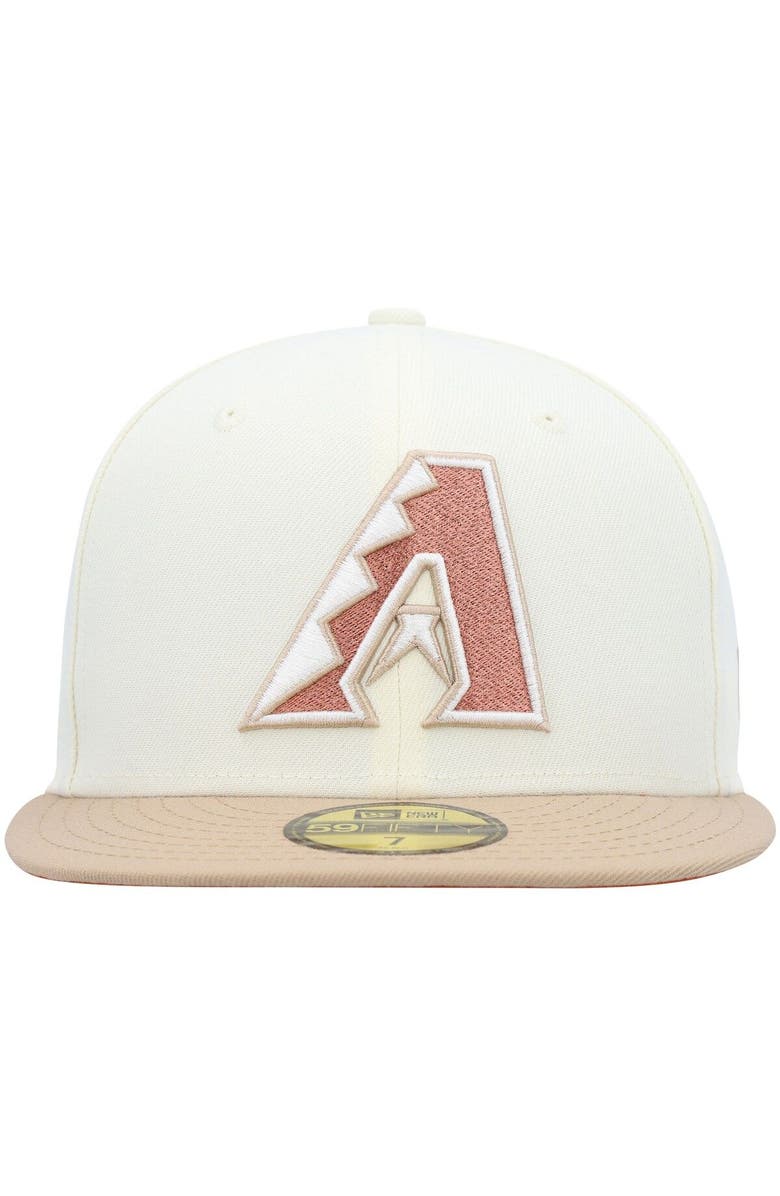 New Era Men's New Era Cream Arizona Diamondbacks Chrome Camel Rust Undervisor 59FIFTY Fitted Hat, Alternate, color,