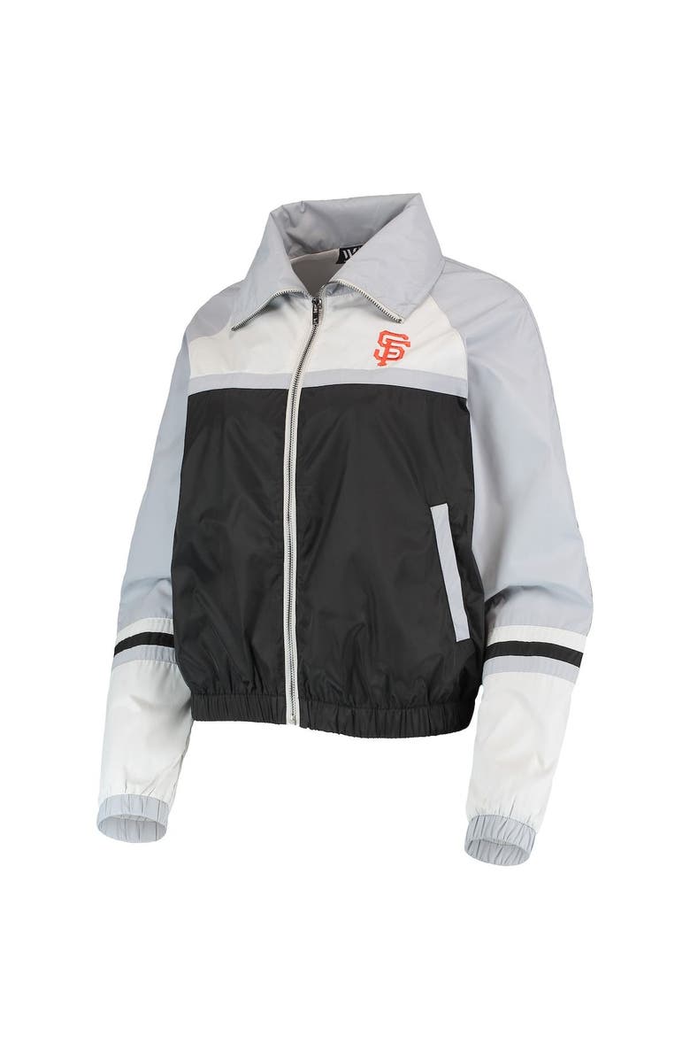 THE WILD COLLECTIVE Women's The Wild Collective Black San Francisco Giants Colorblock Track Raglan Full-Zip Jacket, Alternate, color, 