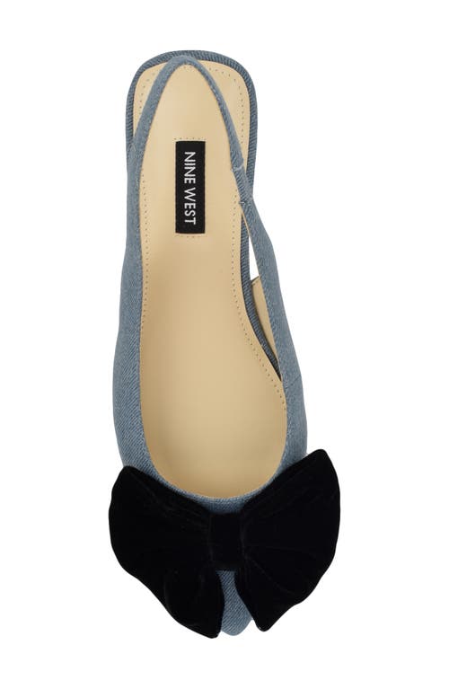 Shop Nine West Junnie Pointed Toe Slingback Flat In Medium Blue