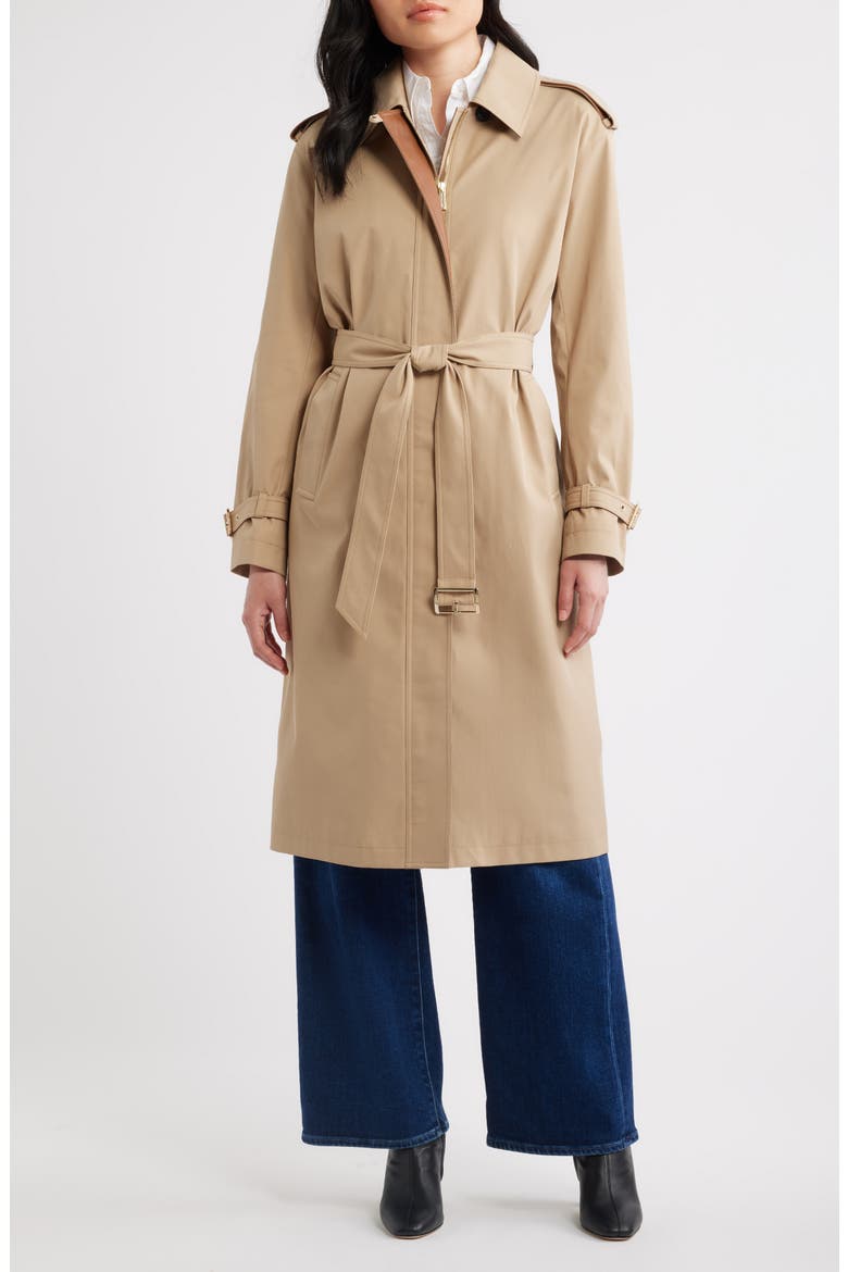 Belted Trench Coat, Main, color, KHAKI