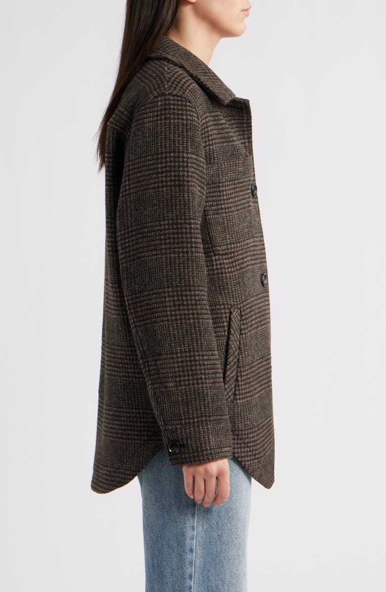 Sam Edelman Plaid Shirt Jacket, Alternate, color, Brown/ Black