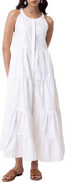 Reistor Embroidered Tiered Maxi Dress