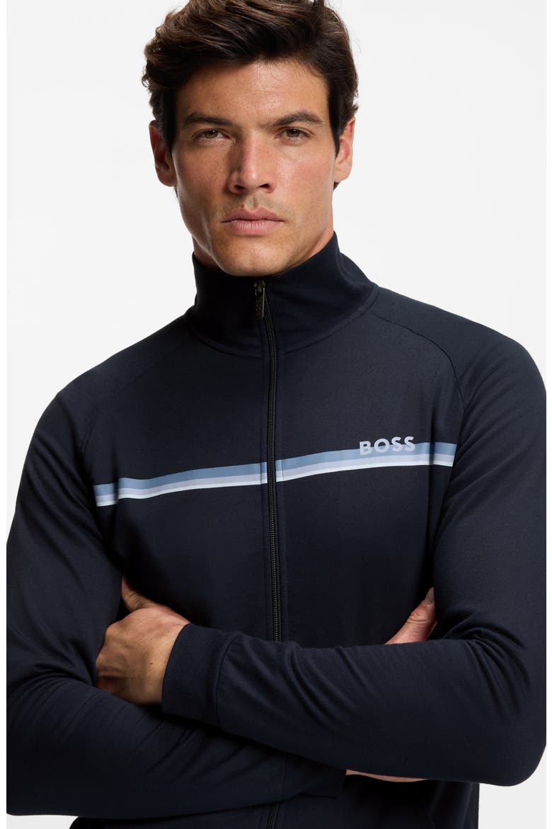 Authentic Chest Stripe Cotton Track Jacket, Alternate, color, DARK BLUE