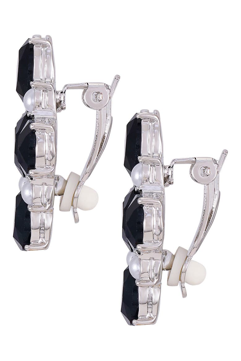 Crystal Clip-On Earrings, Alternate, color, SILVER TONE