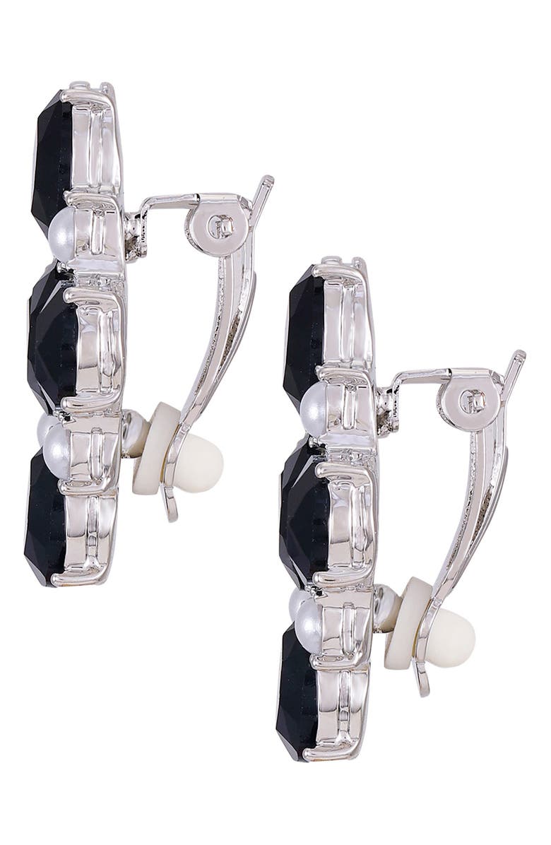 GUESS Crystal Clip-On Earrings, Alternate, color, Silver Tone