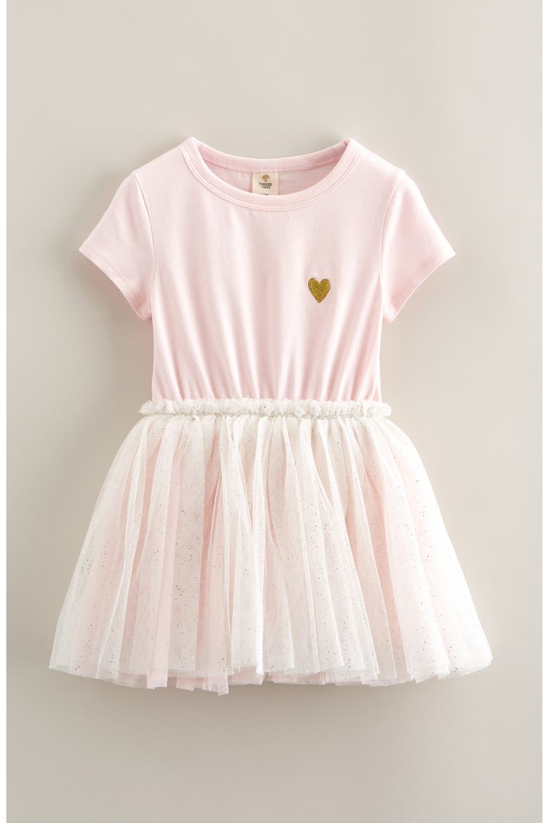 Heart Tutu Dress, Main, color, PINK BALM- WHITE