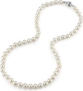 The Pearl Source 6.5-7.0mm Japanese Akoya White Choker Length Pearl Necklace - AA+ Quality