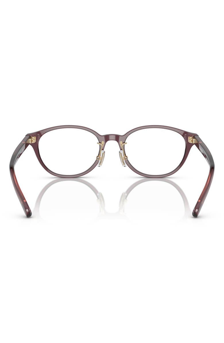 COACH 49mm Oval Optical Glasses, Alternate, color, Transparent Mauve / Demo