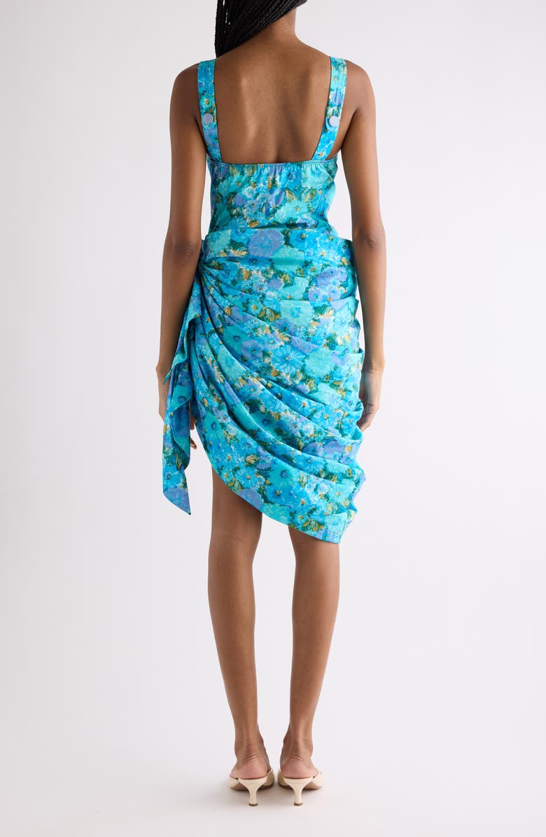 Chloé Daisies Print Organic Cotton Poplin Dress, Alternate, color, Multicolor Blue