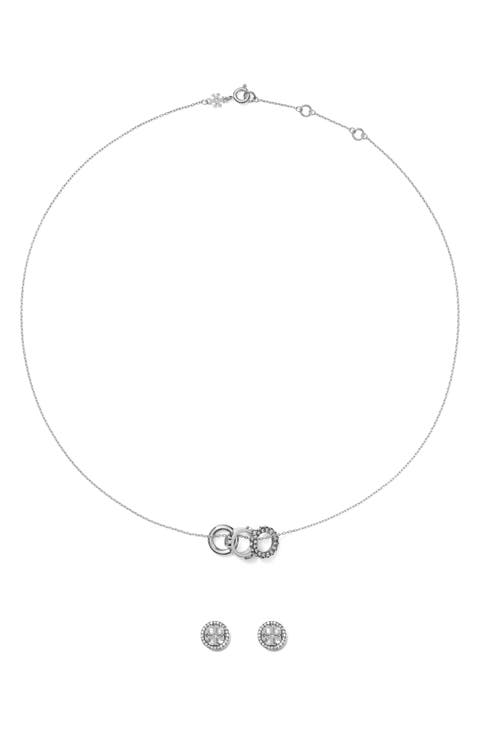 Icon Pavé Necklace & Earring Set