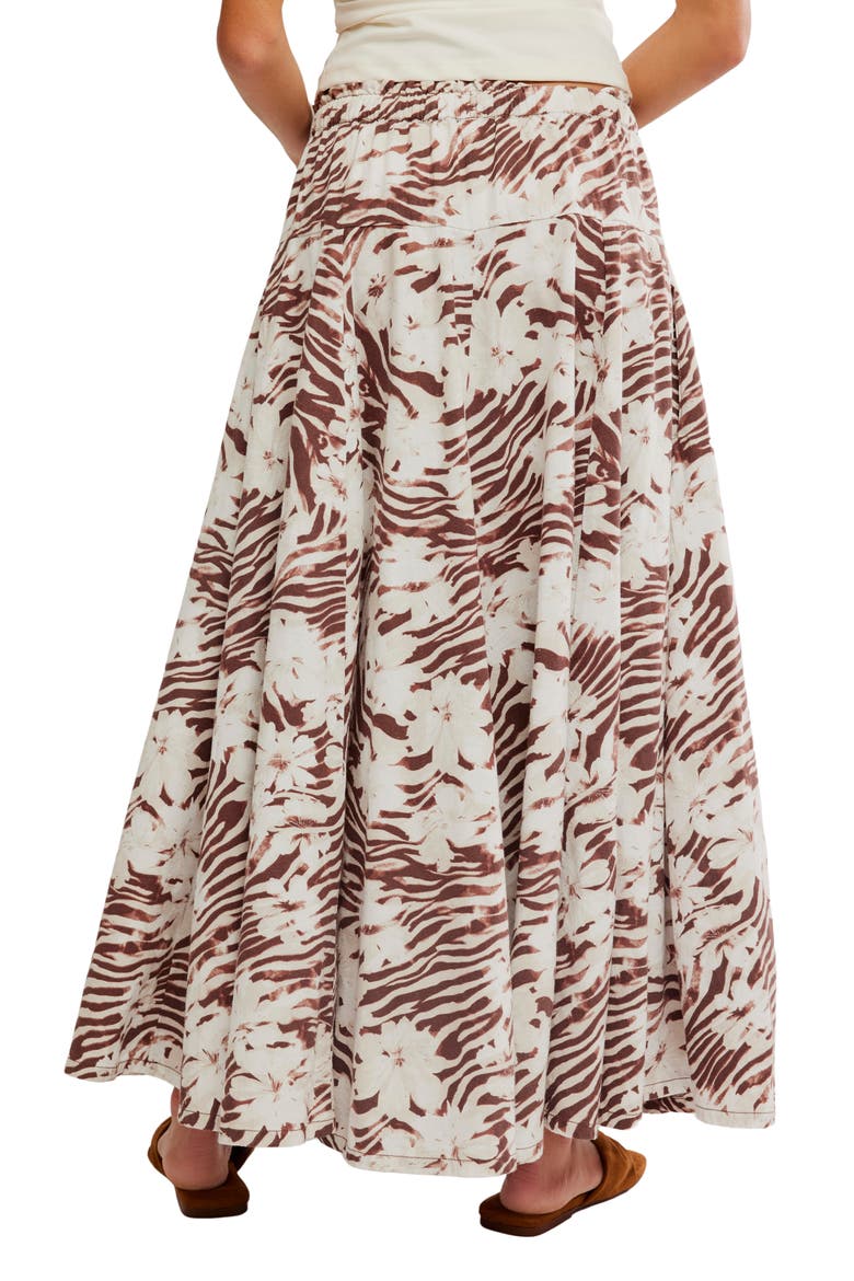 Zephyr Print Convertible Bustle Maxi Skirt, Alternate, color, CHOCOLATE COMBO