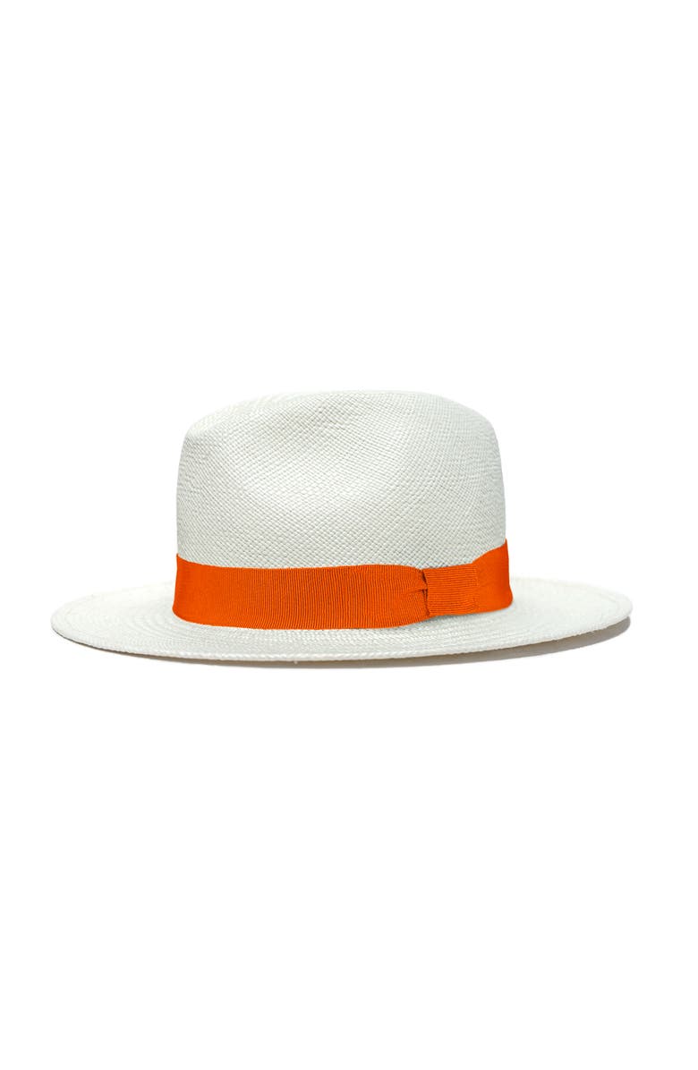 Lastelier Panama orange straw hat, Main, color, Orange