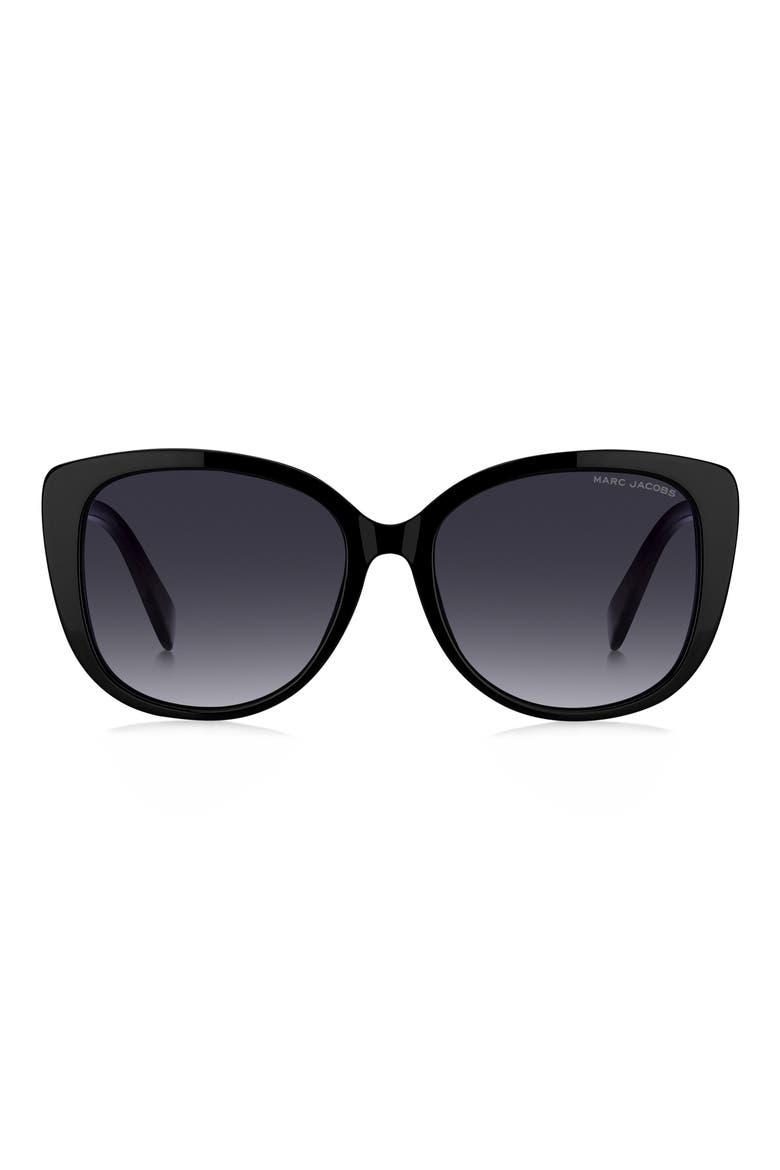 57mm Gradient Cat Eye Sunglasses, Main, color, BLACK/ DARK GREY