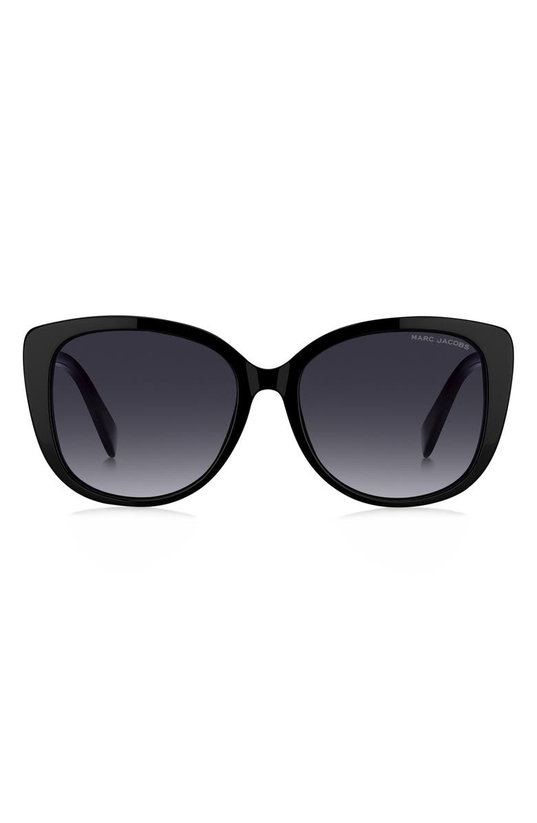 Marc Jacobs 57mm Gradient Cat Eye Sunglasses, Main, color, Black/ Dark Grey