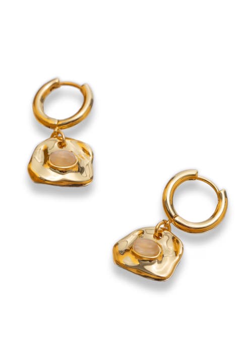 Aria Gemstone Hoop Drop Earrings