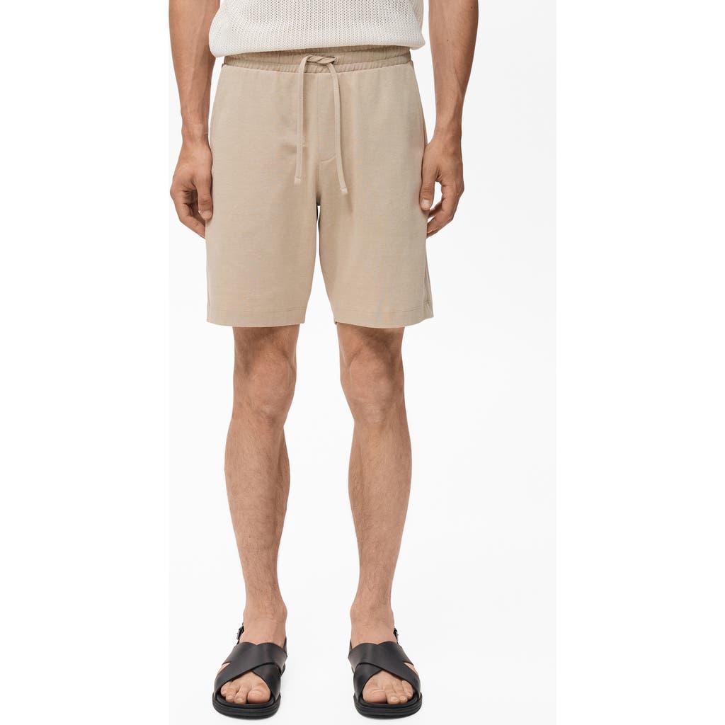 Mango Drawstring Cotton Bermuda Short In Neutral