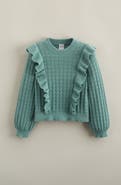 Nordstrom Kids' Ruffle Cotton Pointelle Sweater