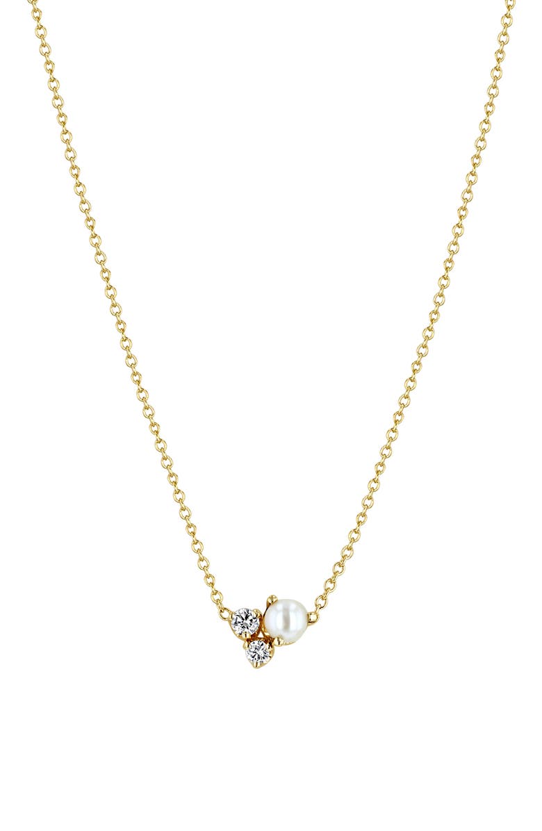 Zoë Chicco Diamond & Pearl Trio Necklace, Main, color, 