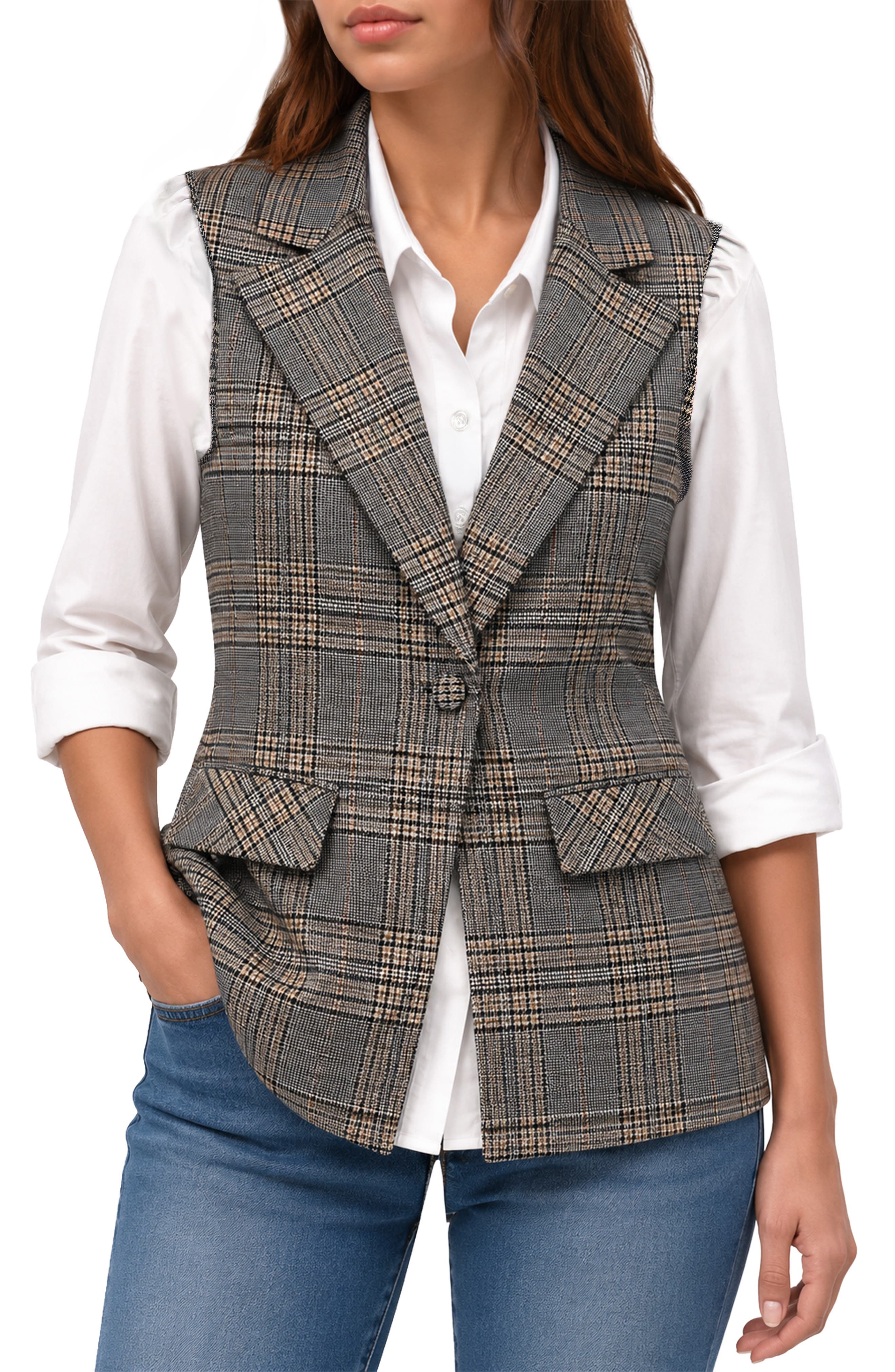 Boss Two-Fer Blouse & Vest