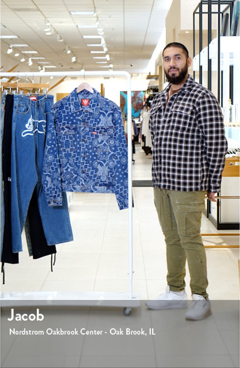 Ameri FLOWER CUT JACQUARD DENIM ¥21,450 ICECREAM Blue Dreams Floral Jacquard Denim Trucker Jacket | Nordstrom