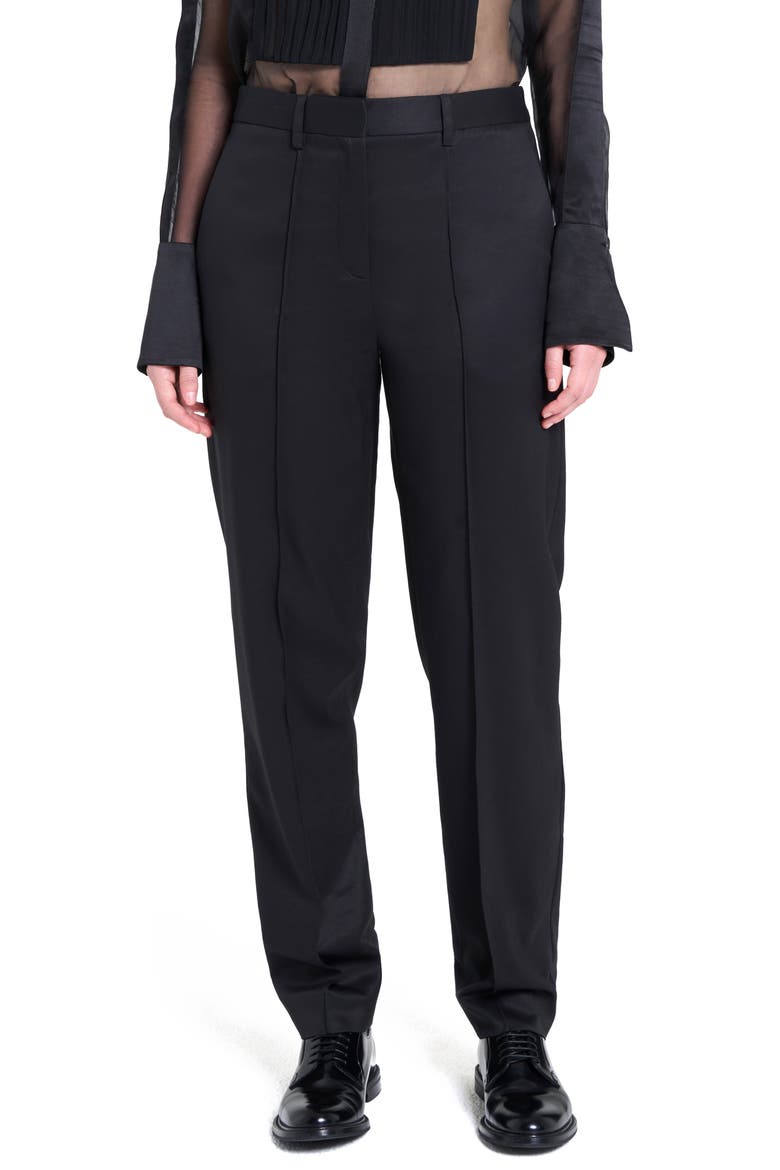 Harrison Stretch Wool Tapered Straight Leg Pants, Main, color, BLACK