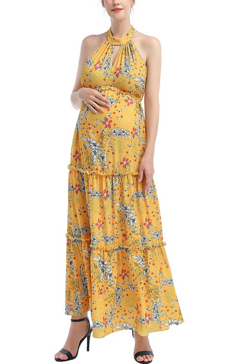 Soleil Maternity Floral Print Maxi Dress