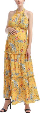 Kimi & Kai Soleil Maternity Floral Print Maxi Dress