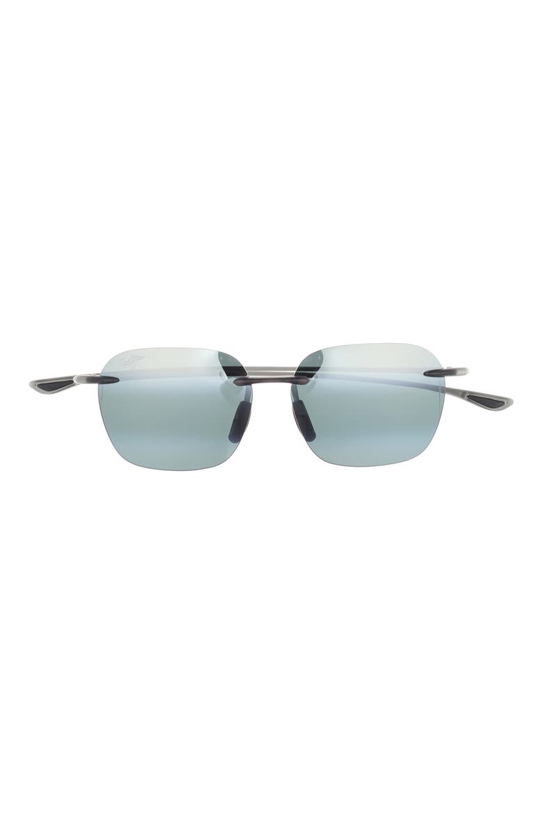 Polarized Rectangular Sunglasses, 50mm, Main, color, GREY GREY GREY
