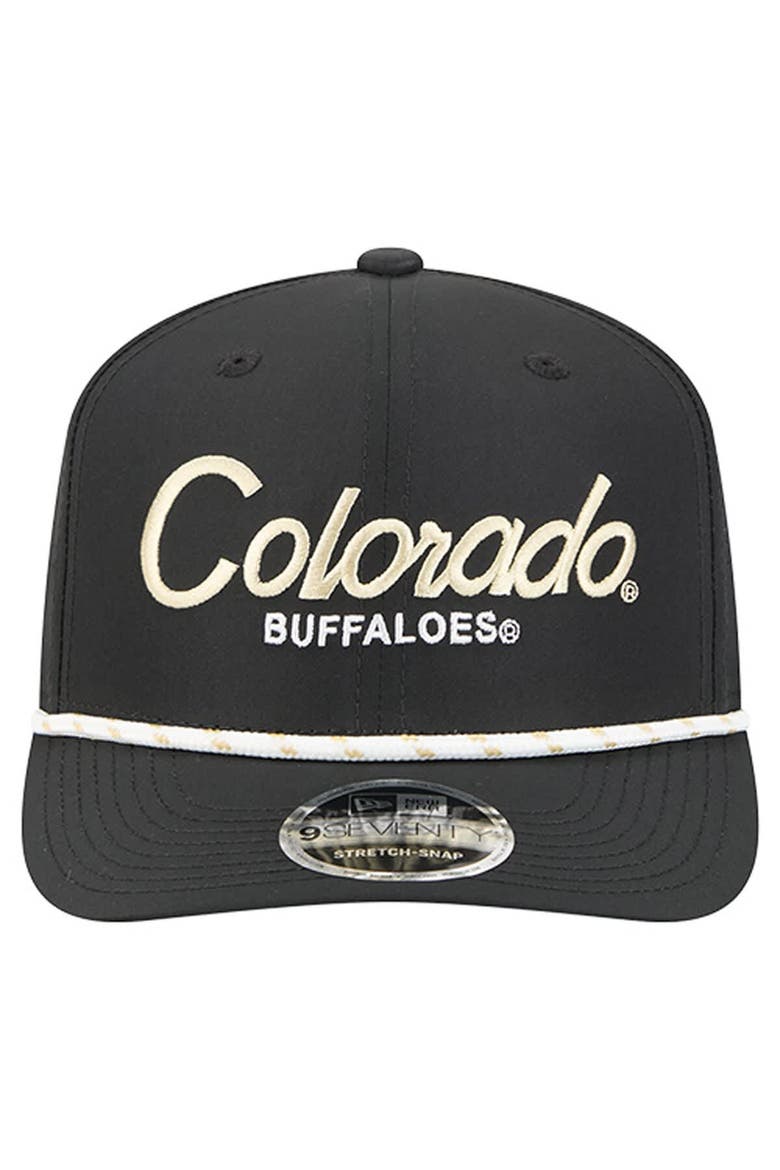 Men's New Era Black Colorado Buffaloes Script Performance Rope 9SEVENTY Adjustable Hat, Alternate, color, Black