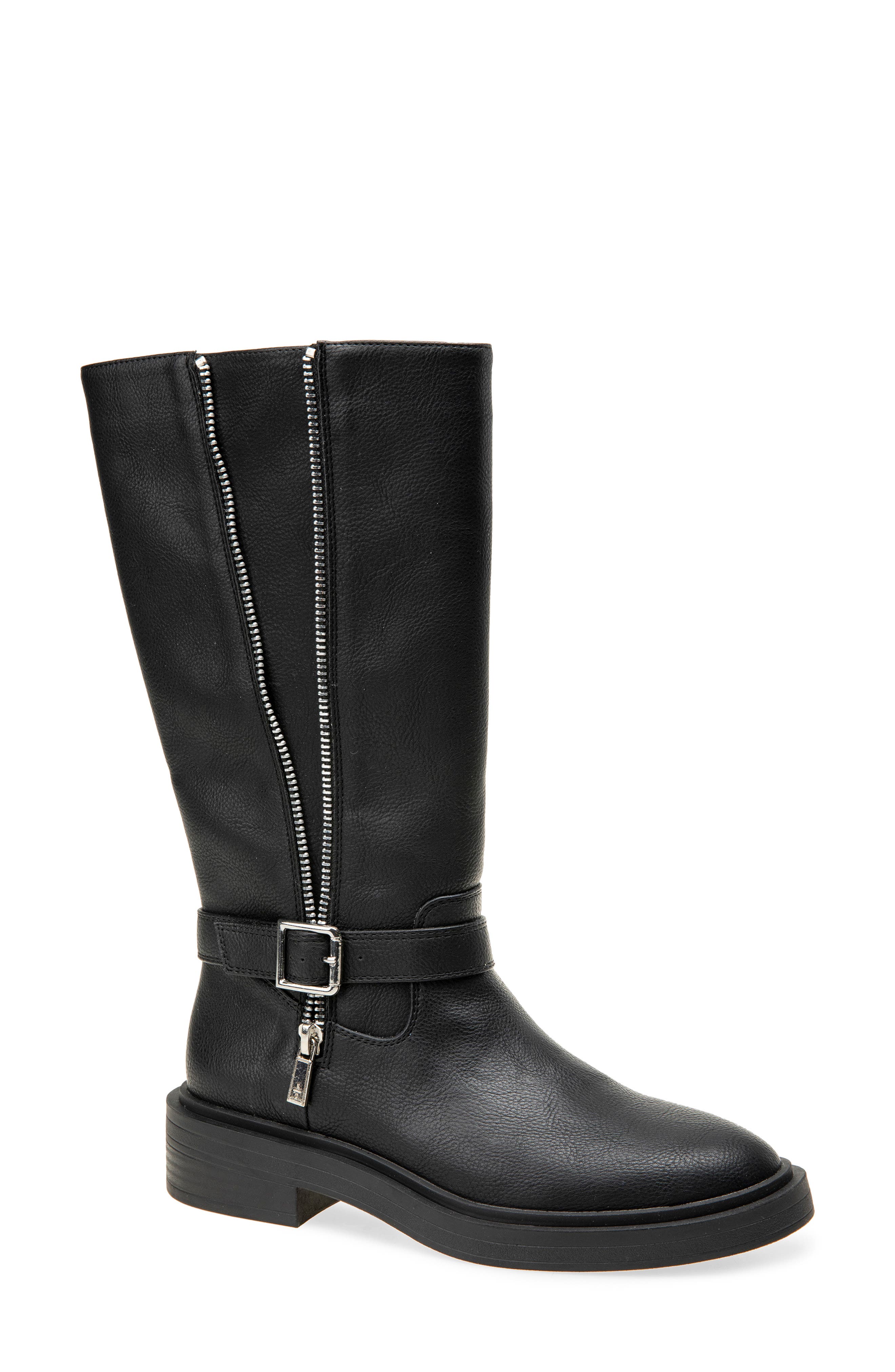 Armie Tall Faux Leather Boot, Main, color, BLACK