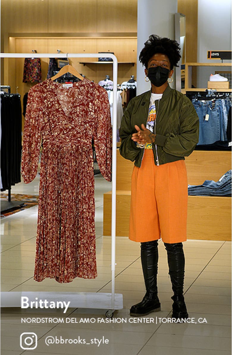 Paisley Long Sleeve Pleated Dress, sales video thumbnail