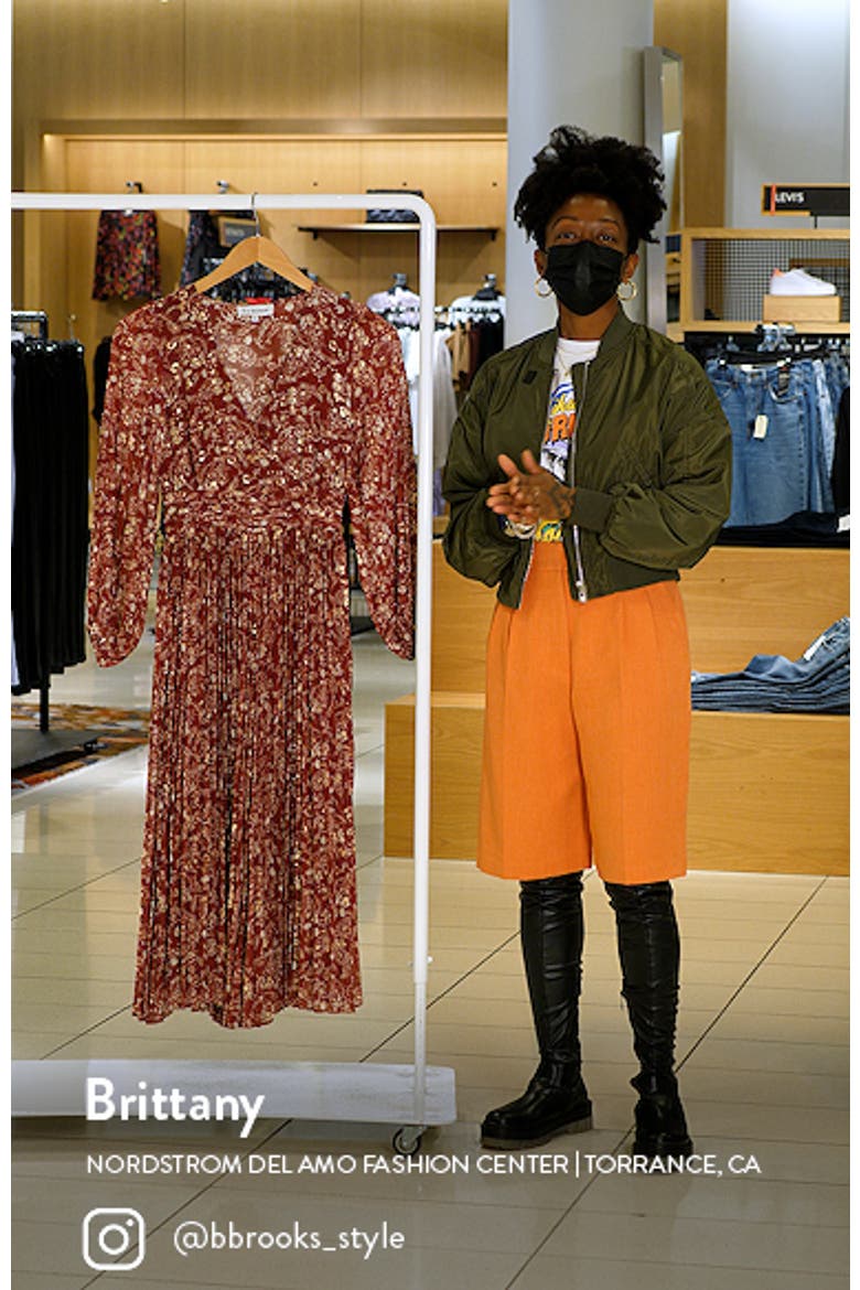 Paisley Long Sleeve Pleated Dress video