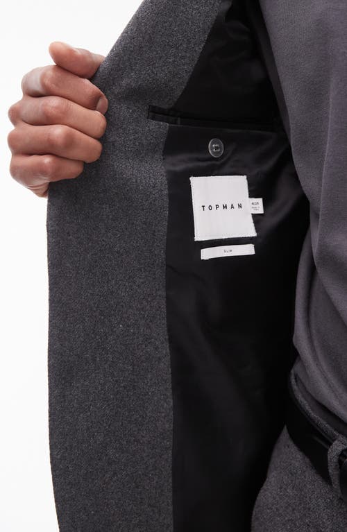 Shop Topman Slim Fit Felted Wool Blend Sport Coat In Charcoal