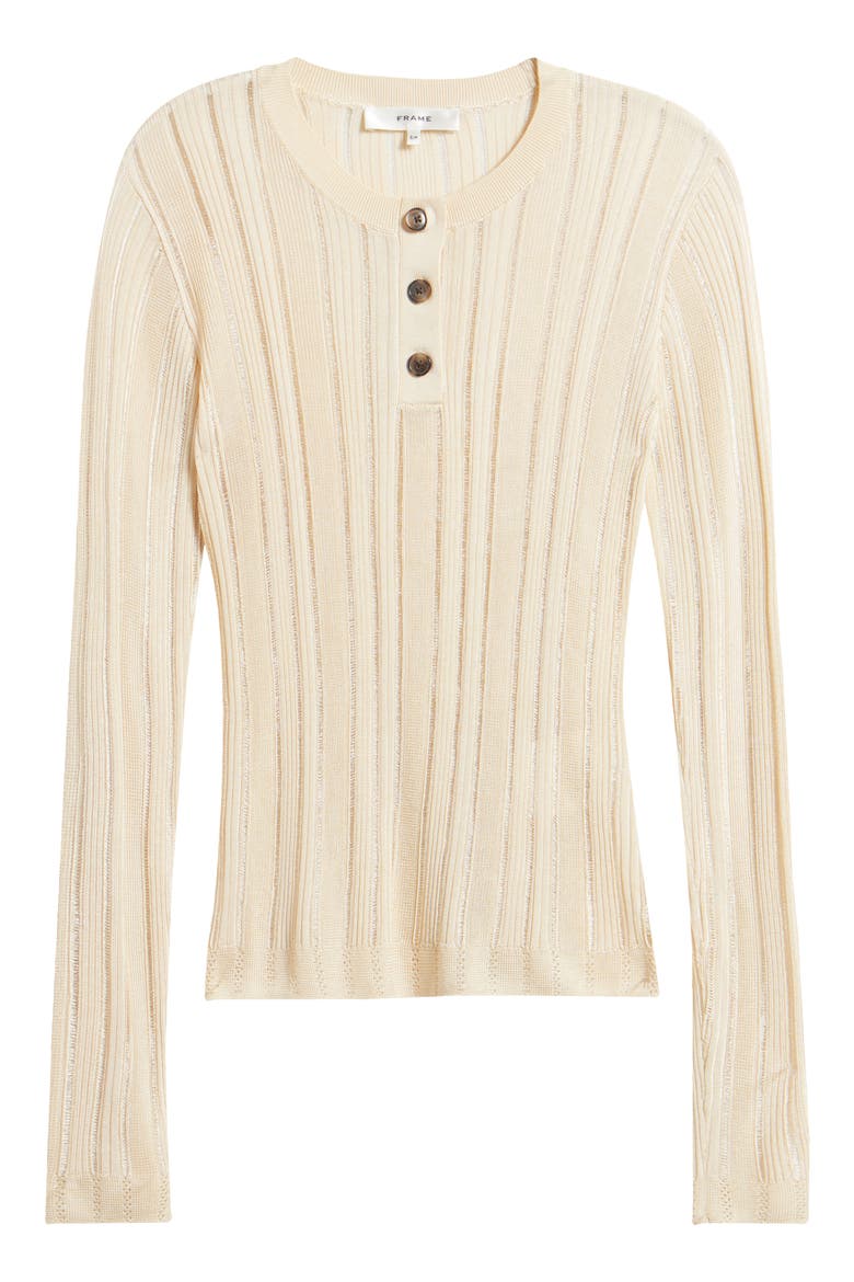 Laddered Ribbed Long Sleeve Henley, Alternate, color, CREAM
