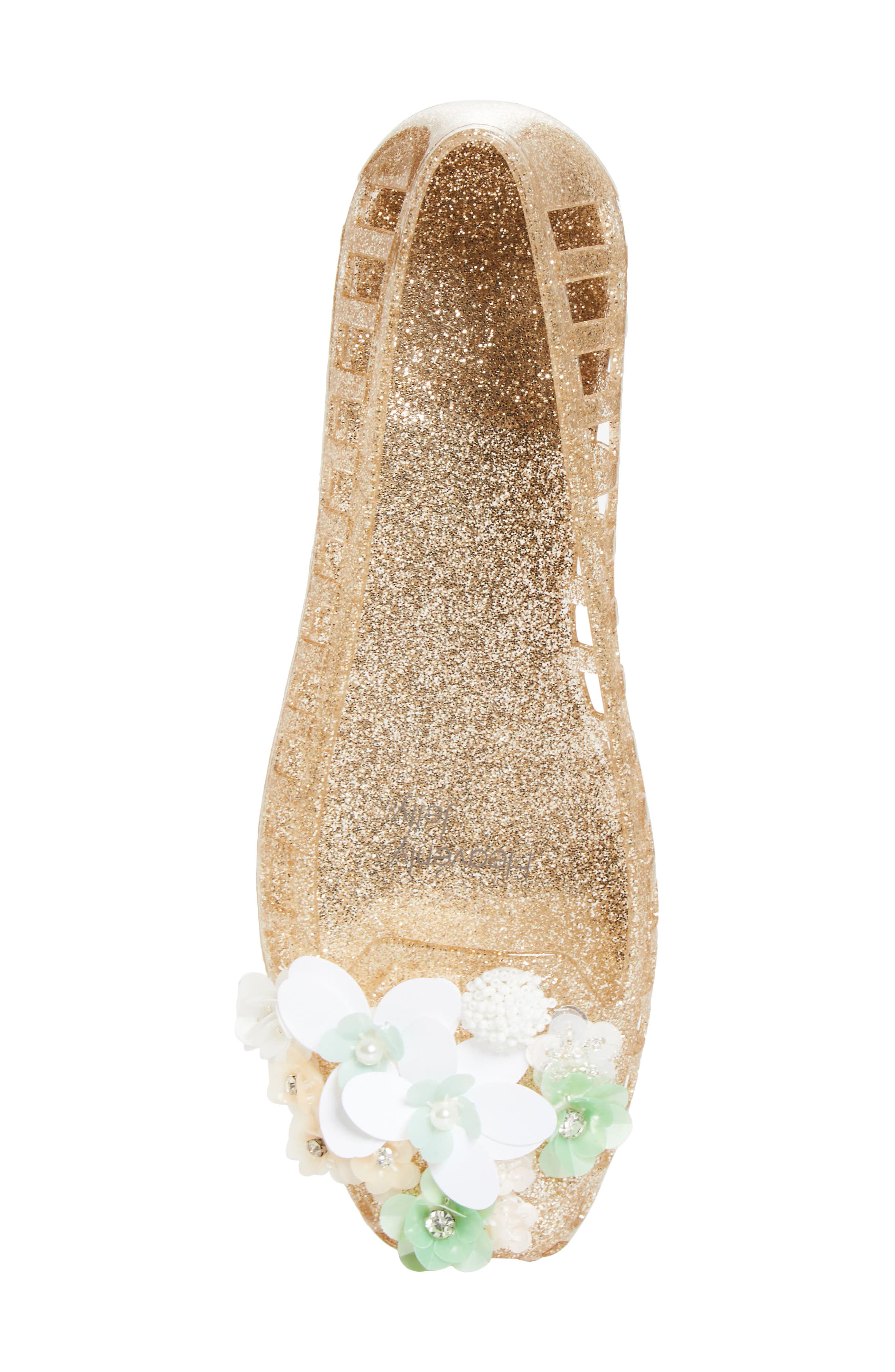 Fleck Jelly Ballet Flat, Alternate, color, GOLD