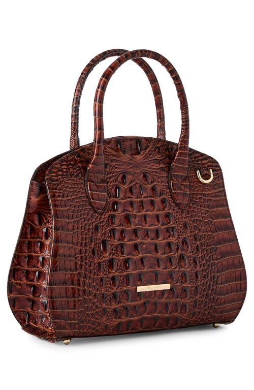 Brahmin Rosetta Melbourne Medium Leather Satchel In Pecan
