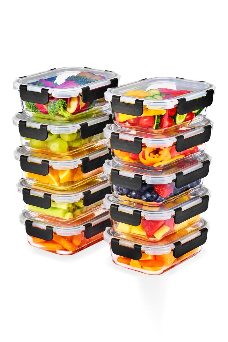 10-Pack Glass Food Prep Storage Containers, Main, color, CLEAR