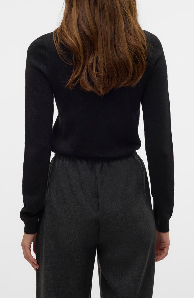 VERO MODA Happy Glitter Turtleneck Sweater, Alternate, color, Black Detail W Dtm